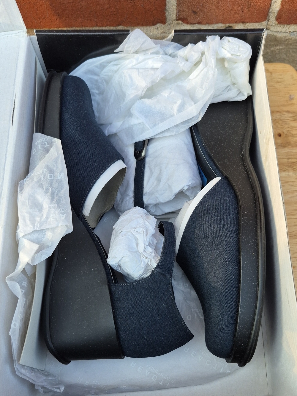 Kenneth Cole Reaction 7.5 Blue Platform Wedge Mary Jane - New - Picture 9 of 11